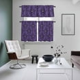 thumbnail image 4 of Purple Halloween Kitchen Curtains Sets for Windows 36 Inch Length, Horror Spooky Skull Floral Vintage Rod Pocket Window Treatments Tier Curtains and Valances Set for Bedroom/Bathroom, 4 of 8