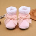 thumbnail image 5 of RMGVDSD Baby Boy Girl Boots Shoes Winter Snow Crib Shoes Bowknot Non- Soft Sole Warm Toddler Prewalker Booties 0-6 Months, 5 of 8