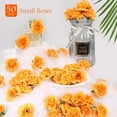 thumbnail image 6 of Vorkoi 50pcs Mini Orange Roses Artificial Flowers Bulk, 1.6" Small Silk Fake Roses Flower Heads for Decoration, Crafts, Wedding Centerpieces Bridal Shower Party Home Decor, 6 of 6
