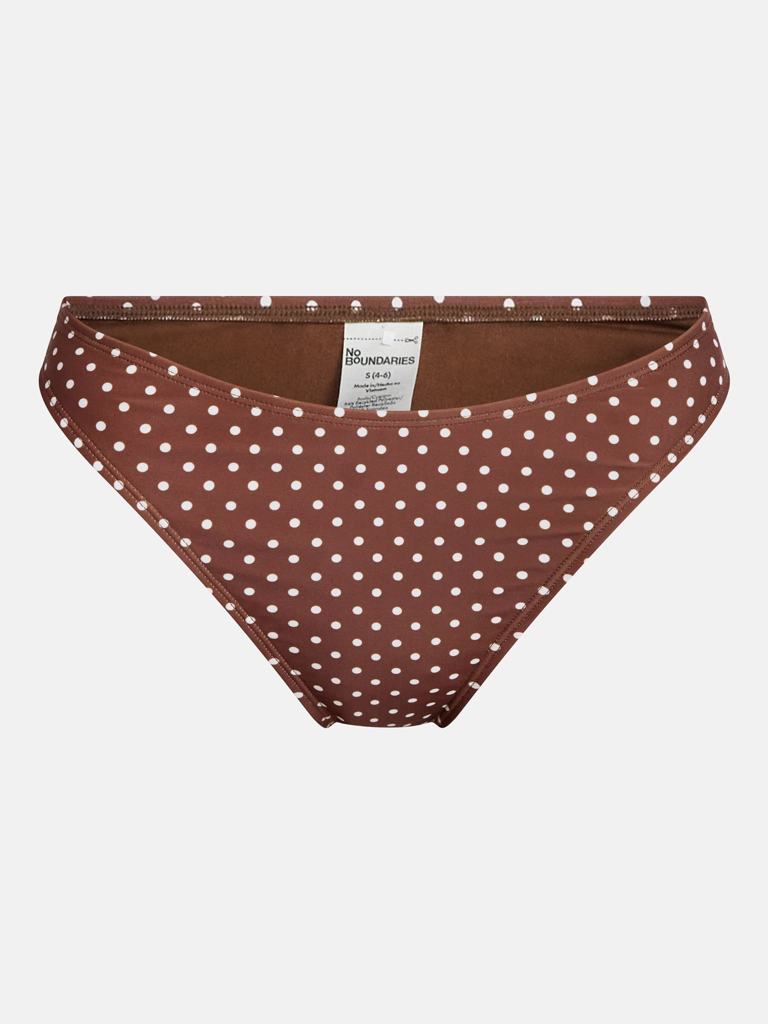No Boundaries High Cut Polka Dot Bikini Bottoms, Women's XXS-XXL