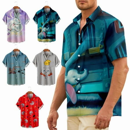 

Children Cute Animal Casual Button Down Shirt with Chest Pocket Funky Clothing Regular & Big Man Sizes