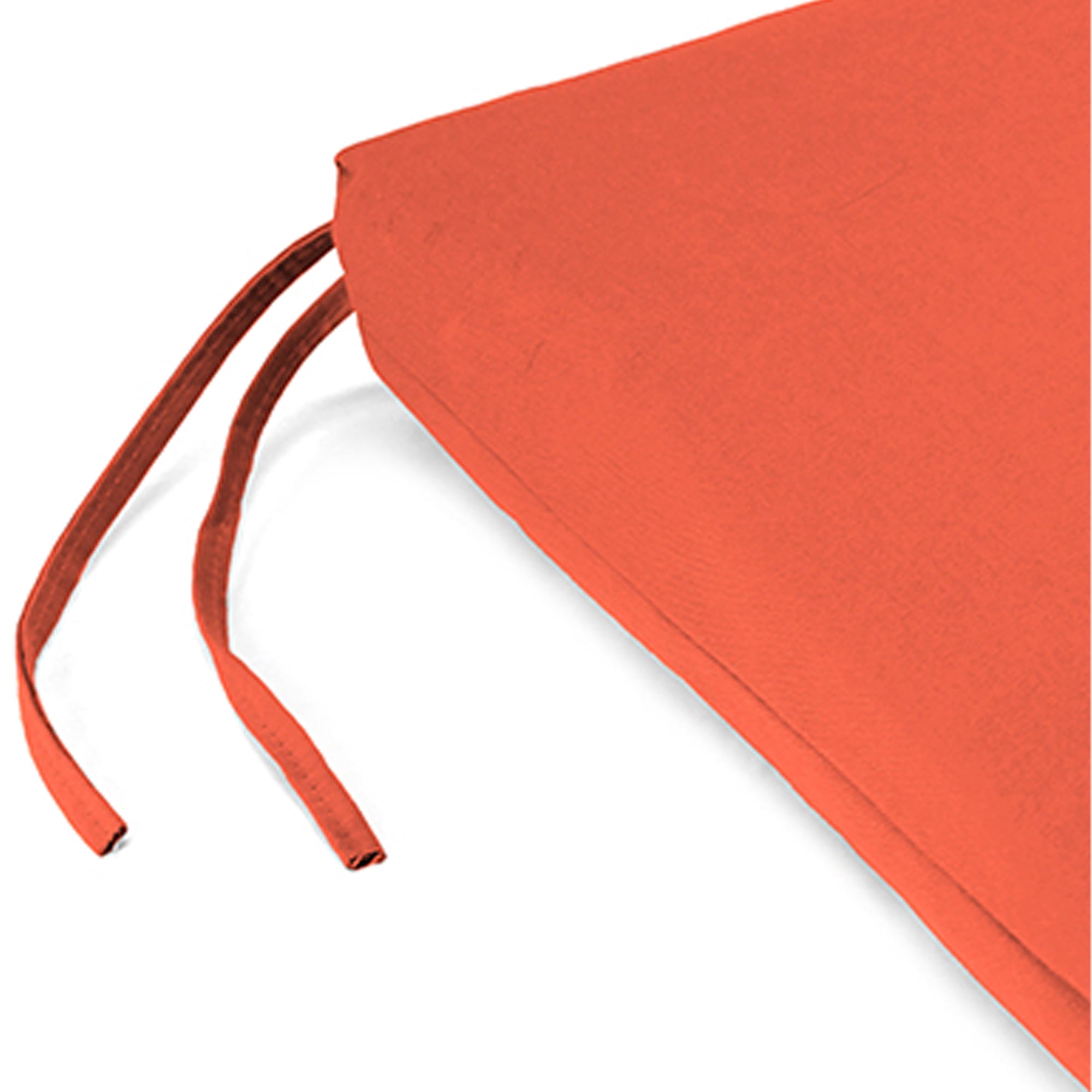 Jordan Manufacturing Sunbrella 17" x 19" Canvas Melon Solid Rectangular Outdoor Chair Pad Seat Cushion with Ties (2 Pack)