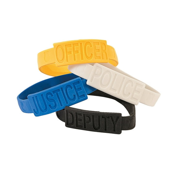Police Party Rubber Bracelet - Jewelry - 12 Pieces