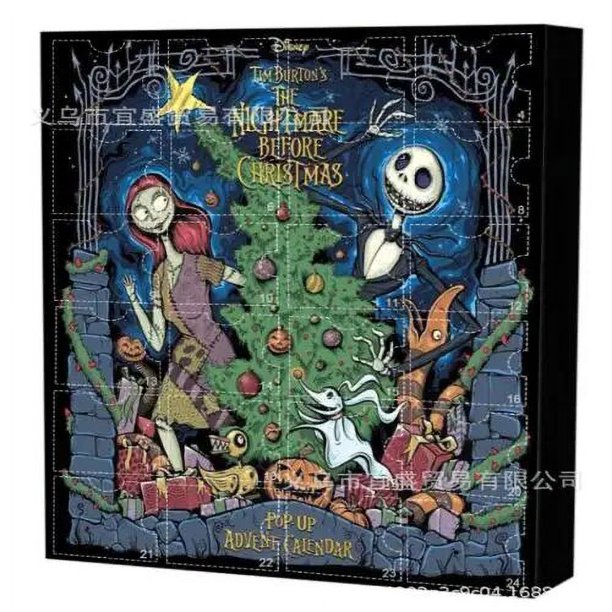 Calendario de Adviento de cuenta regresiva de Halloween, calendario de adviento de terror, calendario de Doomsday para Nochebuena, 24 Regalos/juego
