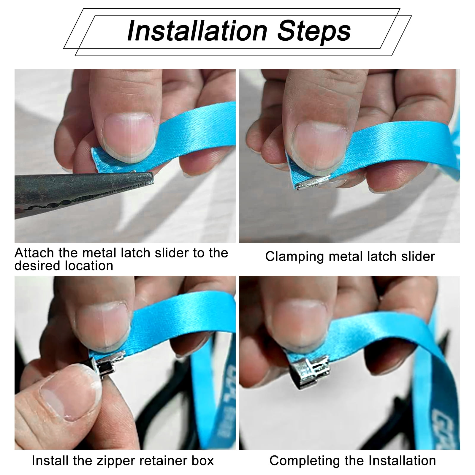 Unique Bargains Zipper Stoppers Top & Bottom Stops for Bag Zippers Rescue Repair 10x4.5mm