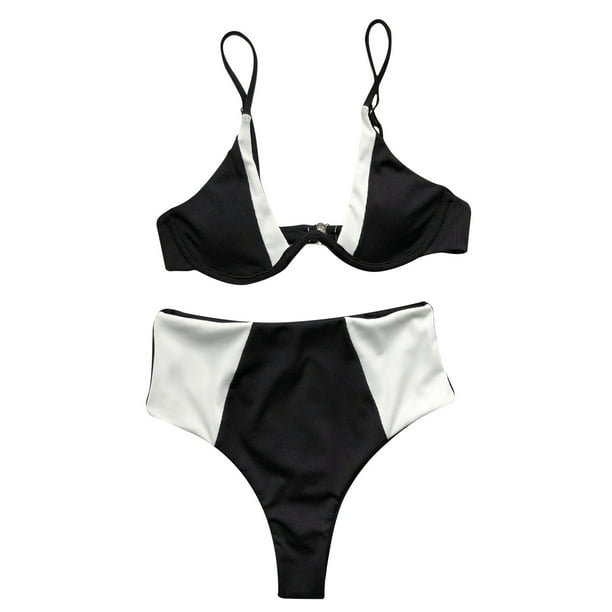 Traje de baño con sujetador acolchado de playa a juego de dos