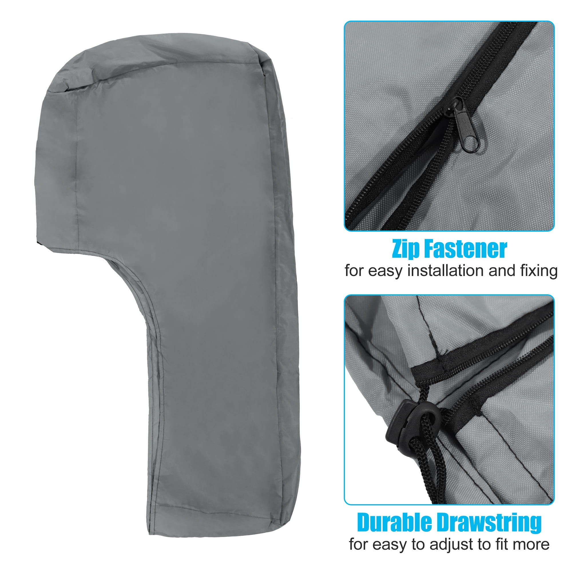 Unique Bargains 420D Oxford Motor Outboard Engine Cover Waterproof Gray 6-15HP