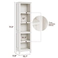 thumbnail image 2 of TacleeKii 71" Farmhouse Narrow Bookcase, 5-Tier Bookshelf with Adjustable Shelves, Retro White, 2 of 7