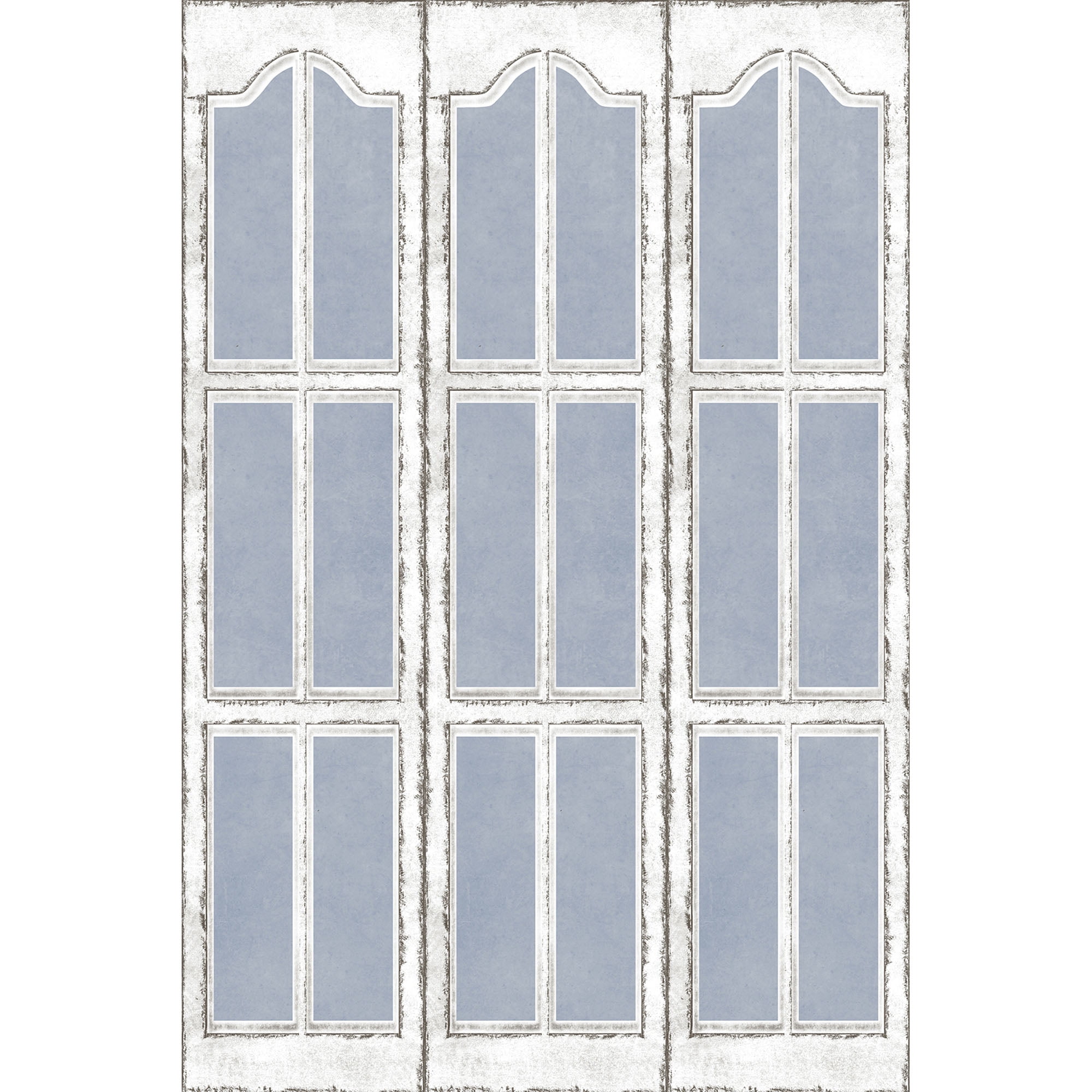 6 ft. Tall Double Sided Blue and White Shutters Canvas Room Divider