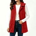 thumbnail image 3 of Perfectbot Women Fleece Sherpa Vest, Lapel Collar Button Down Fall Winter Thermal Waistcoat Layering Outerwear, 3 of 7