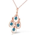 thumbnail image 2 of Galaxy Gold 14k Rose Gold 18" Grecian-inspired Necklace with Natural Round Blue Topaz, 2 of 3