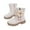White, variant on Busydd Toddler Boots Fashion Girls Mid Calf Boots Round Toe Solid Color Zipper Boots Cozy Soft Sole Girls Leather Boots