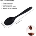 thumbnail image 2 of Cuchara para servir de 2 piezas, cuchara de cocina de silicona, cuchara para mezclar de silicona, cuchara de cocina de plástico utilizada para cocinar, hornear, mezclar y servir (negro rojo) JM, 2 of 5
