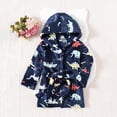 thumbnail image 2 of NOLDARES Boys Girls Robe Kids Flannel Hooded Bathrobe Sleepwear Pajamas Toddler Soft Plush Robes Baby Gifts,Dark Blue,5-6 Y, 2 of 9