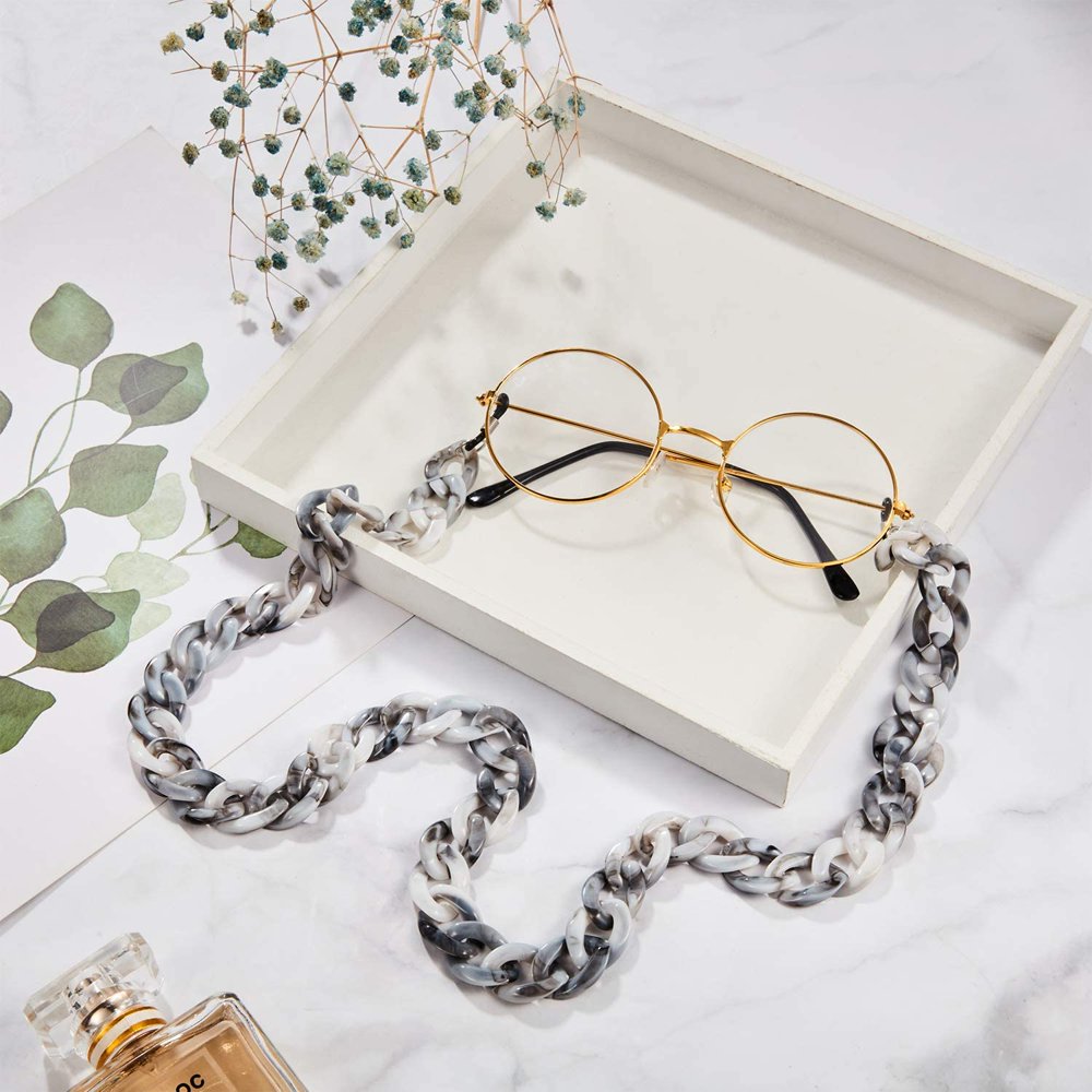 3 Chaînes à Lunettes Tendance - Maillons Acrylique - Adjustables - Hommes Et Femmes