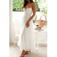 thumbnail image 5 of Women's Ruched Smocked Back Cami Dress with Tie Straps and Zipper Closure 95% Polyester 5% Spandex Lined Lightweight, 5 of 28