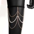 thumbnail image 2 of Hot selling sexy personality leg chain retro exaggerated elastic rope pearl, 2 of 3