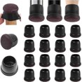 thumbnail image 1 of 16 Pack Small Black Silicone Felt Wrapped Floor Protectors, Rubber Chair Tips, Chair Leg Covers, Furniture Leg Protector Pads, No Noise No Scratches, 1 of 5