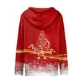 thumbnail image 5 of Women's Casual Fashion Long-Sleeve Zip-Up Hoodie with Christmas Print, Knitted Pullover for Comfortable Wear and Style,Red,M, 5 of 7