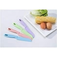 thumbnail image 5 of Safety Knife 5 Pcs Plastic Safe Knives for Chopping Colorful Serrated Kitchen Chef Knife Chefs Knives for Vegetable Fruit Tomato and Cake (5 Colors) (Light Color), 5 of 5