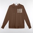 thumbnail image 6 of TrendOFT Faith Over Fear Graphic Hoodies Christian Faith Sweatshirt For Women Bible Verse Religious Hoodie Pullover Tops Khaki M, 6 of 8