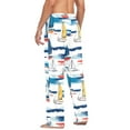 thumbnail image 3 of FORMRS Mens Pajama Pants with Pockets Sleepwear Lounge Bottoms Sizes S-2XL, Dark Blue Hand Drawn Sailboats, 3 of 7