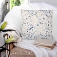 thumbnail image 3 of 18x18 Pillow Covers Set of 2, Blue Botanical Throw Pillow Covers Decorative Couch Cushion Case, Farmhouse Spring Summer Plant Microfiber Square Pillowcases for Bedroom Car Living Room, 3 of 7