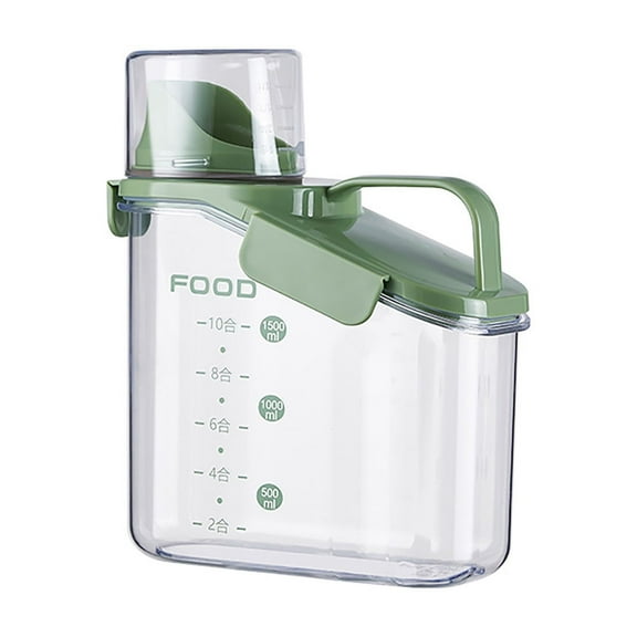 Rkxzt Airtight Rice Storage Container with Measuring Cup 3 to 5 Lbs Cereal Dry Food Containers Dispenser Pet Dog Cat Food Container Box Bpa Free Clear Plastic Containers