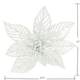 thumbnail image 3 of Holiday Time 9IN White Glitter Poinsettia Pick, 3 of 4