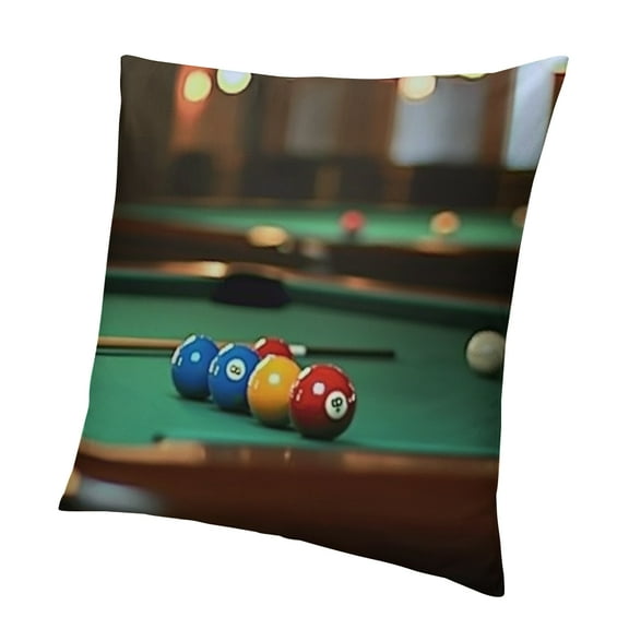 Autua  Billiard Print Decor Pillow Covers,Soft Square Cushion Covers Perfect for Sofa,Living Room,Seasonal Decor 12x12in