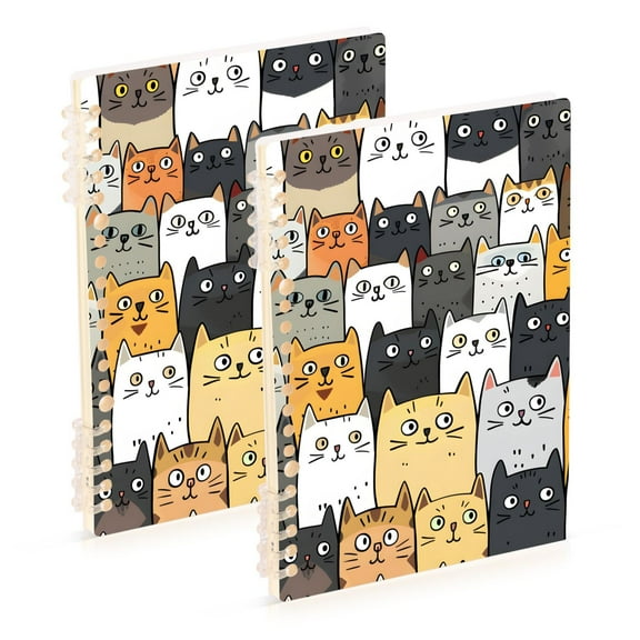 joogoo Spiral Journal Notebook Cute Cat Face College Ruled Notebooks 8.3" x 5.7" 2 PCs