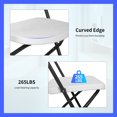 thumbnail image 4 of YRLLENSDAN Folding Chairs Set of 4 Outdoor Plastic Chairs Portable Foldable Metal Folding Chairs with Metal Frame HDPE Backrest and Seat Cushion 265 LBS Capacity for Indoor Outdoor Use, White, 4 of 7