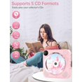 thumbnail image 2 of Reproductor de CD portátil Desobry Bluetooth con altavoces rosa, 2 of 9