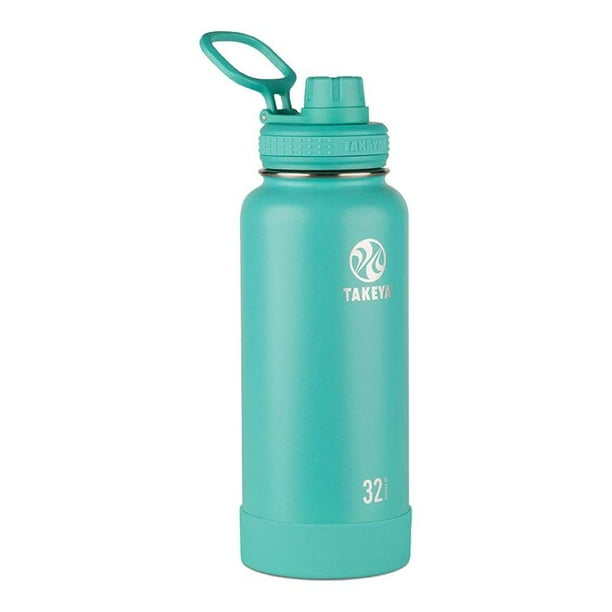 Takeya Actives 32 oz Vacuum Insulated Stainless Steel Water Bottle with Spout Lid, Premium Quality, Teal