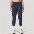 thumbnail image 4 of Women's High Waist Full Length Leggings with Seamless Design and Stretch Fit for Everyday Movement - Large, Navy, 4 of 7