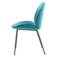 thumbnail image 4 of Side Dining Chair, Set of 2, Velvet, Metal Steel, Blue, Modern Contemporary Urban Design, Kitchen Room Cafe Bistro Restaurant Hospitality, 4 of 7