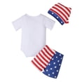 thumbnail image 2 of Tiijoy Independence Day Outfits for Boys Short Sleeve Romper Shorts Hat 3Pc Set, Sizes 0-18 Months, 2 of 8