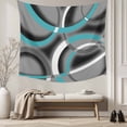 thumbnail image 5 of Turquoise Geometric Small Tapestry for Bedroom Wall Hanging Tapestry,Grey Classic Abstract Lines Striped Ceiling Backdrop Tapestries Poster Blanket Wall Decor for Teens Room Living Room 23" x 28", 5 of 8