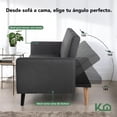 thumbnail image 3 of Sofá Cama Reclinable 3 Personas Sillón Minimalista 2 Posiciones Kingshouse gris oscuro 1, 3 of 8