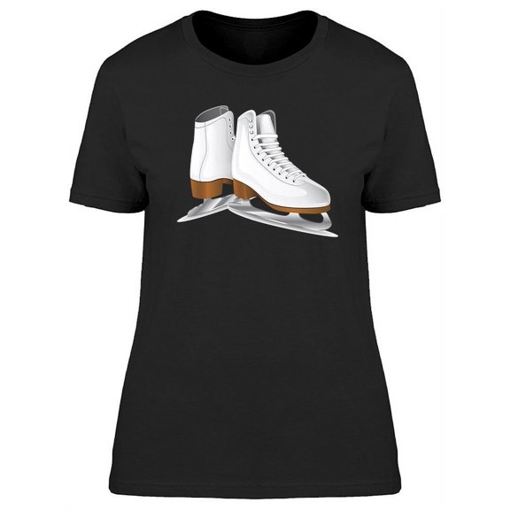 White Figure Realistic Skates T-Shirt Women -Image by Shutterstock, Female Medium