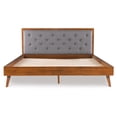 thumbnail image 6 of Linon Payson Platform Bed, Walnut Brown and Gray, King, 6 of 13