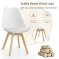 thumbnail image 6 of Costway Set of 4 Dining Chair Mid Century Modern Shell PU Seat w/ Wood Leg-White, 6 of 11
