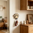 thumbnail image 6 of Wooden Paw Print Wall Hook, Decorative Dog Leash Stand Hanger with Metal Hook, Rustic Pet Supplies Organizer for Entryway, Cute Gift for Dog Lovers​, Black, 6 of 6