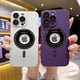 thumbnail image 2 of Funda con LOGO hueco para iPhone 14 Plus 13 12 11 Pro Max para Magsafe, protección de lente de cristal de carga inalámbrica magnética, funda de PC lisa Dengxun unisex, 2 of 2