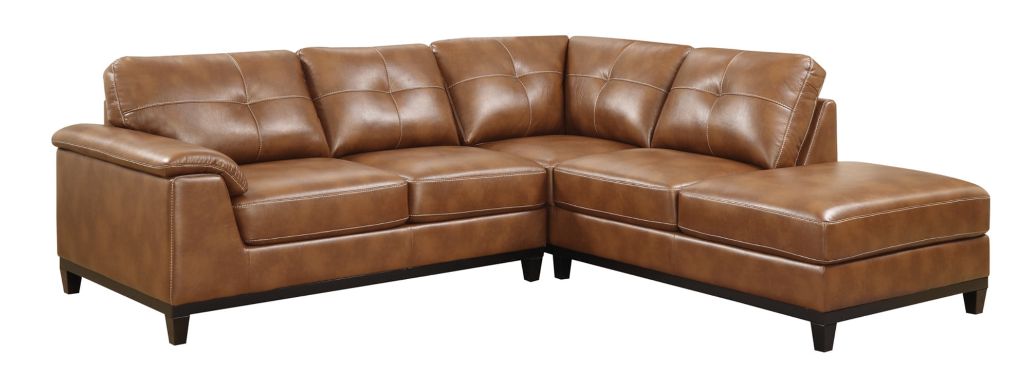 Emerald Home Marquis Chestnut Brown Sectional with Faux Leather