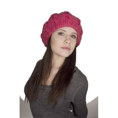 Nirvanna Designs CH208 Cable Beret with Fleece Band Lining - Honeysuckle