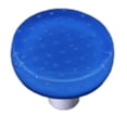 thumbnail image 1 of Bouton de Cabinet Rond en Verre Bleu Égyptien - Poteau Noir, 1 of 1