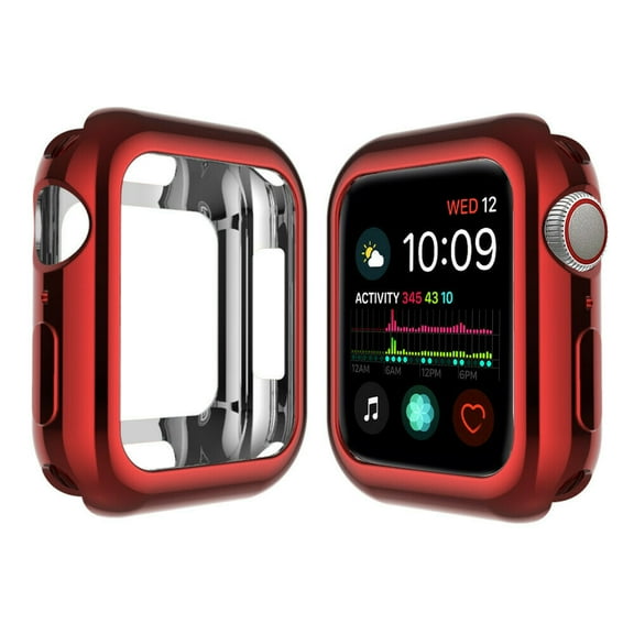 Simyoung Apple Watch Case Series 5 Series 4 44mm with Buit in TPU Clear Screen Protector - All Around Protective Case Ultra Thin Cover - Red
