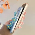 thumbnail image 4 of Compatible with iPhone 14 Pro Max Clear Bracelet Case for Women and Girls Cute Case Pearly Lustre Texture Design Fashion Luxury 3D Flower Wrist Strap Camera Lens Protective Soft TPU Cover, 4 of 10