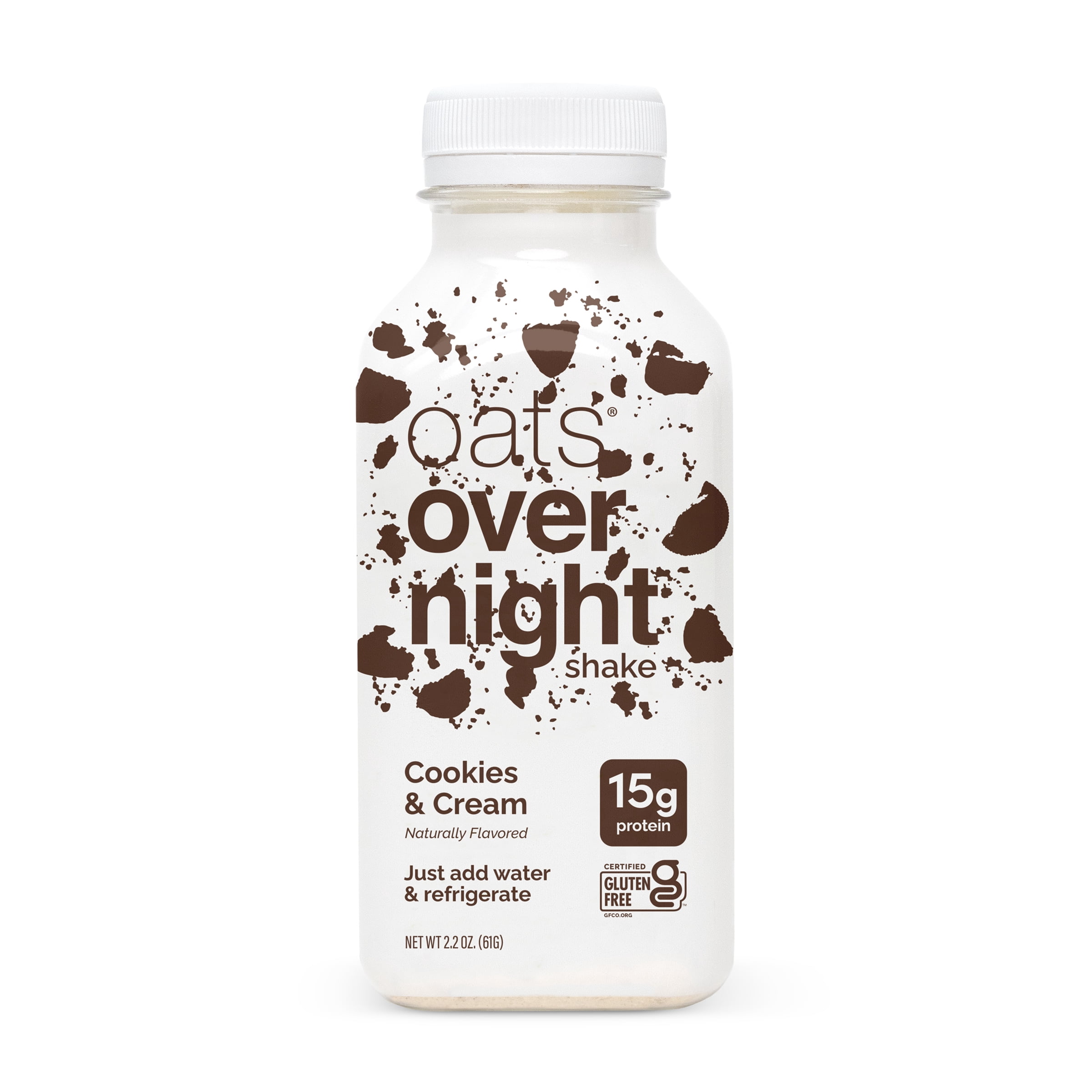 (10 pack) Oats Overnight Cookies & Cream Protein Overnight Oatmeal Shake, 2.2 oz, 1 Count